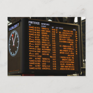 Cartão Postal Destinos Do Comboio Italiano - Milano Centrale