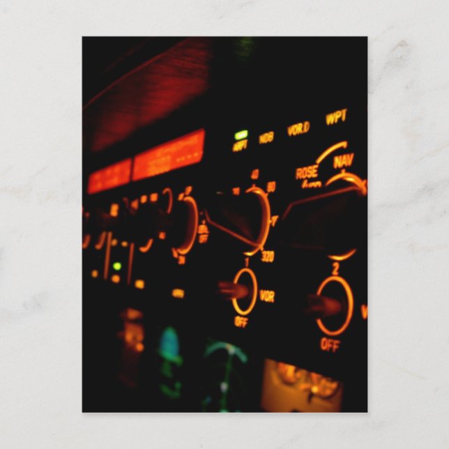 Cartão Postal Detalhe 5 da Airbus Cockpit (Frente)