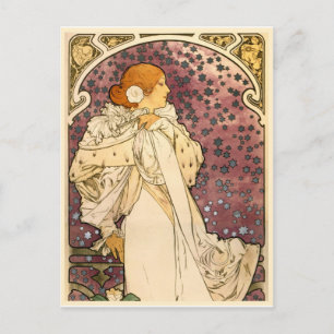 Cartão Postal Detalhe A Senhora da Camellias Art Nouveau