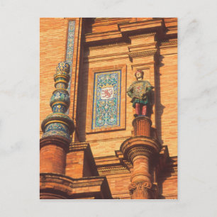 Cartão Postal Detalhe da estátua cerâmica na Plaza de Espana em