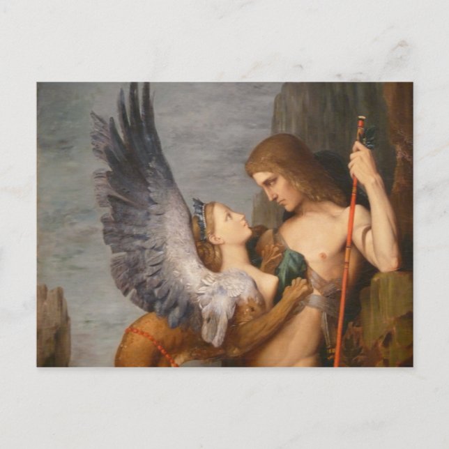 Cartão Postal Detalhe de Édipo e Esfinge de Gustave Moreau (Frente)