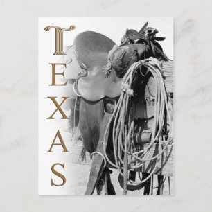 Cartão Postal Detalhe de sela de vaqueiro no Texas