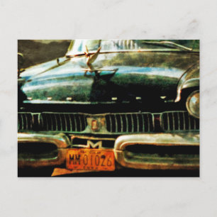 Cartão Postal Detalhe de um carro antigo em Cuba