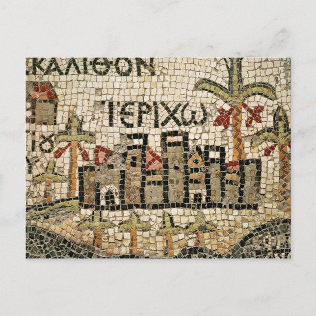 Cartão Postal Detalhe de um mapa de Jericho (Frente)