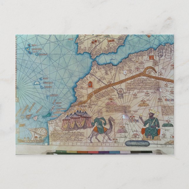 Cartão Postal Detalhe do atlas Catalan, 1375 (Frente)