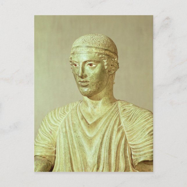Cartão Postal Detalhe do Delphi Charioteer, c.470 BC (Frente)