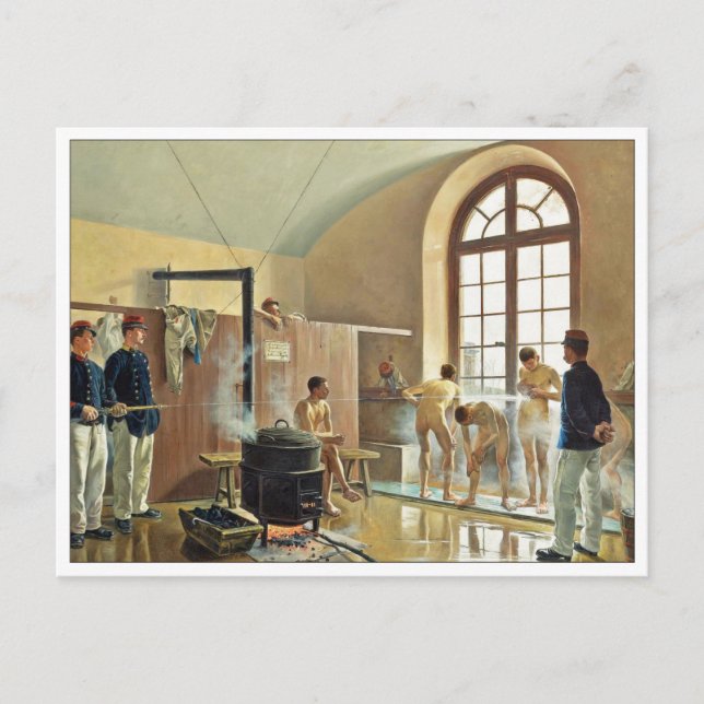 Cartão Postal Detalhe dos Chás no Regimento por Eugene Chaper (Frente)