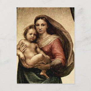 Cartão Postal Detalhe "Sistine Madonna" de Rafael (cerca de 1513