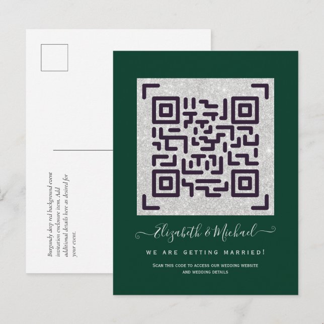 Cartão Postal Detalhes de Casamento de Hotel RSVP RSVP de Código (Frente/Verso)