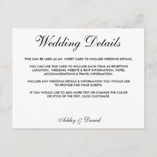 Cartão Postal Detalhes do Casamento Negro e Branco Elegante Mode