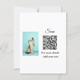 Cartão Postal Detalhes simples do nome do animal QR código adici