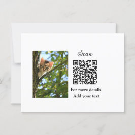 Cartão Postal Detalhes simples do nome do animal QR código adici
