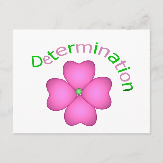 Cartão Postal Determinação de Inspiração Flor (Frente)