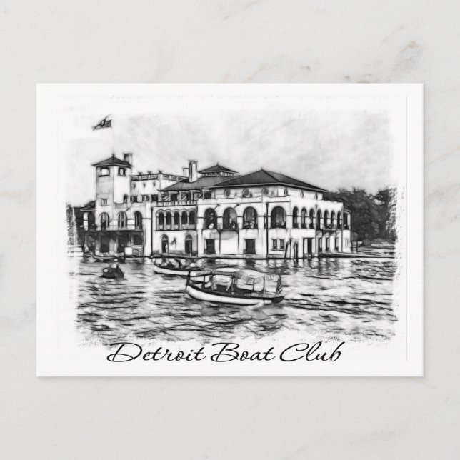 Cartão Postal Detroit Boat Club (Frente)