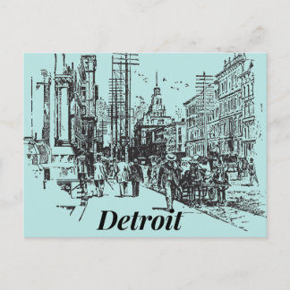 Cartão Postal Detroit City Michigan USA, Velho Movimento