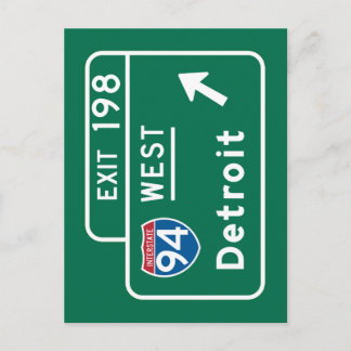 Cartão Postal Detroit, MI Road Sign