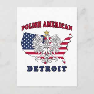 Cartão Postal Detroit Michigan Polska