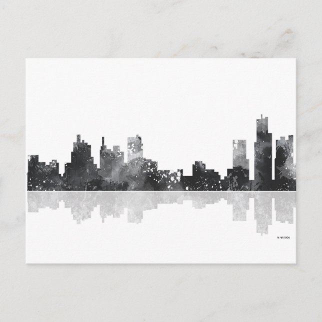 CARTÃO POSTAL DETROIT, MICHIGAN SKYLINE (Frente)