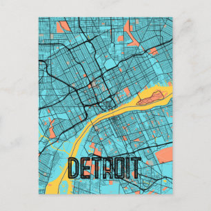 Cartão Postal Detroit, Michigan USA Teal Postcard