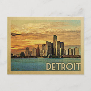 Cartão Postal Detroit Postcard Viagens vintage Michigan