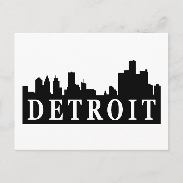 Cartão Postal Detroit Skyline (Frente)