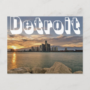 Cartão Postal Detroit Skyline