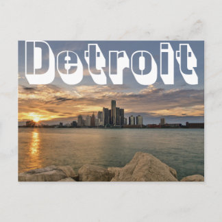 Cartão Postal Detroit Skyline