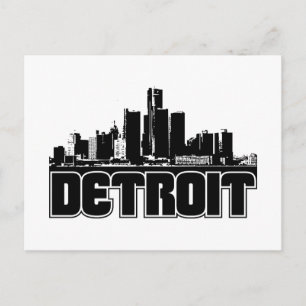 Cartão Postal Detroit Skyline