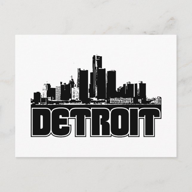 Cartão Postal Detroit Skyline (Frente)