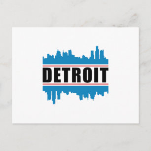 Cartão Postal Detroit USA City Cityscape Skyline Funny Idea
