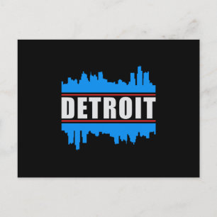 Cartão Postal Detroit USA City Cityscape Skyline Trip Funny Gift