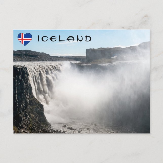 Cartão Postal Dettifoss Waterfall em Vatnajokull NP - Islândia (Frente)