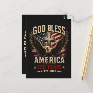 Cartão Postal Deus Abençoe a América 250 Anos 1776-2026