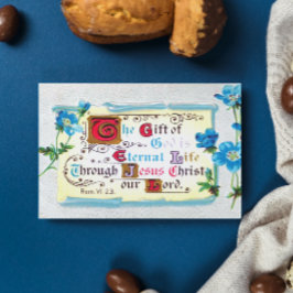 Cartão Postal Deus é a eterna Bíblia da vida Verso Vintage Relig