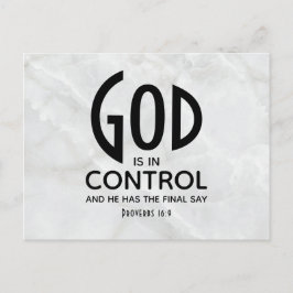 Cartão Postal DEUS ESTÁ NO CONTROLE Inspirador Cristão