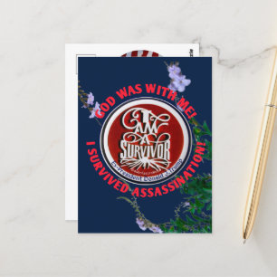 CARTÃO POSTAL "DEUS ESTEVE COMIGO " EU SOU UM SOBREVIVENTE      