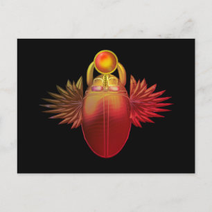 Cartão Postal Deus Kherpi do Sol Ascensão, escaravelho.