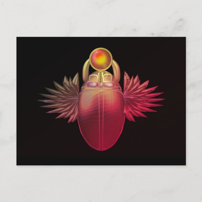 Cartão Postal Deus Kherpi do Sol Ascensão, escaravelho. (Frente)