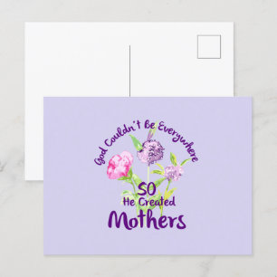 Cartão Postal Deus Não Pode Estar em Todos os Lugares Então Ele 