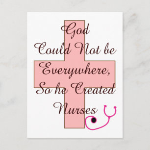 Cartão Postal Deus Não Podia Enfermeira Rosa Em Todo O Lugar