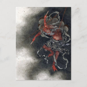 Cartão Postal "Deus Trovão" de Hokusai