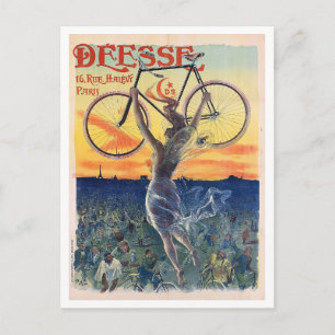 Cartão Postal Deusa da Bicicleta, Anúncio, Vintage
