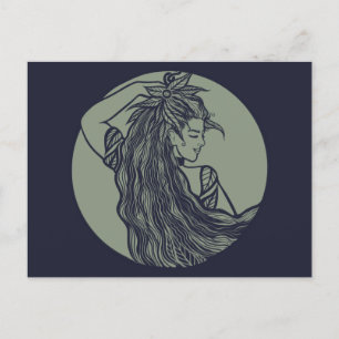 Cartão Postal Deusa da Terra Bruxa Verde Pagan Druidas Bruxas