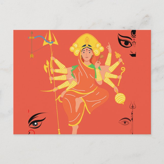 Cartão Postal Deusa Durga (Frente)