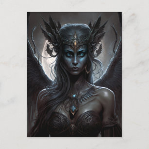 Cartão Postal Deusa Escura Rainha Fantasia Art