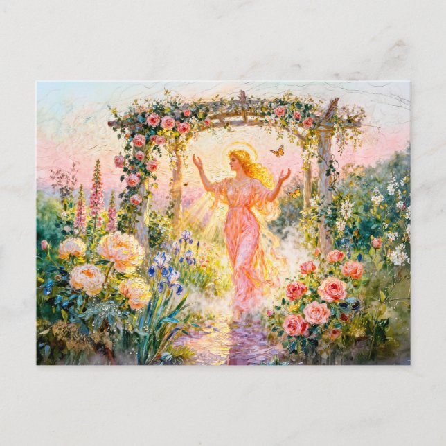 Cartão Postal Deusa Grega Eos Rosa Nascer do Sol (Frente)