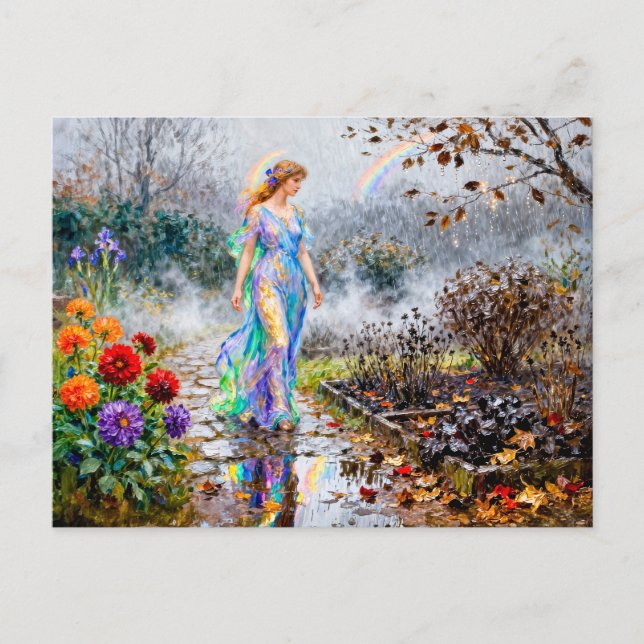 Cartão Postal Deusa Grega Íris Chuva de Novembro (Frente)