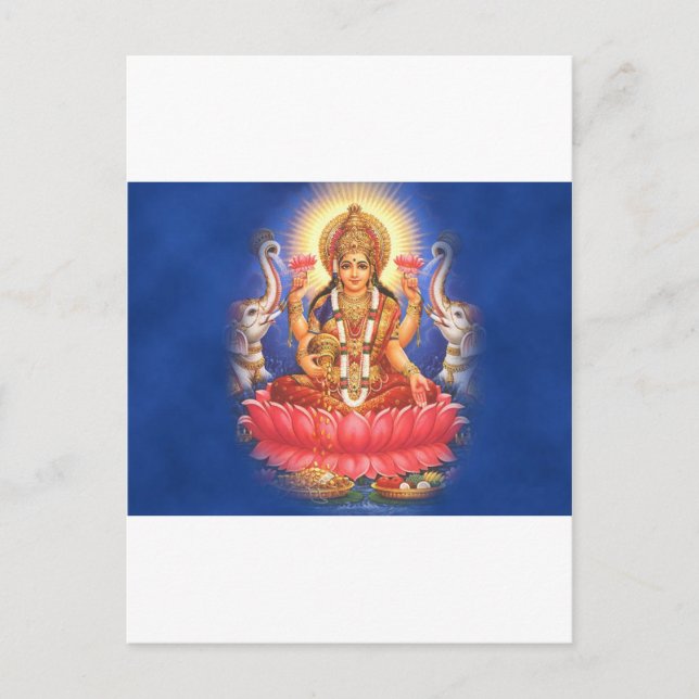 Cartão Postal Deusa Hindu Laxmi Devi Mata (Frente)