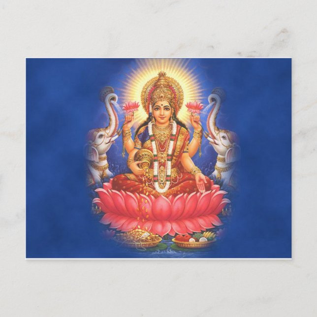 Cartão Postal Deusa Hindu Laxmi Devi Mata (Frente)