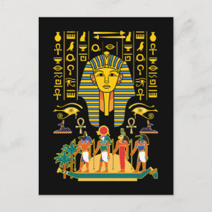 Cartão Postal Deuses egípcios Egito Deidades faraó Anubis Horus